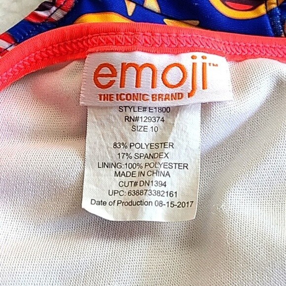 Emoji Girls Size 10 Patriotic Red White Blue 2 pc Swimming Suit Swimsuit Tankini - Picture 5 of 6